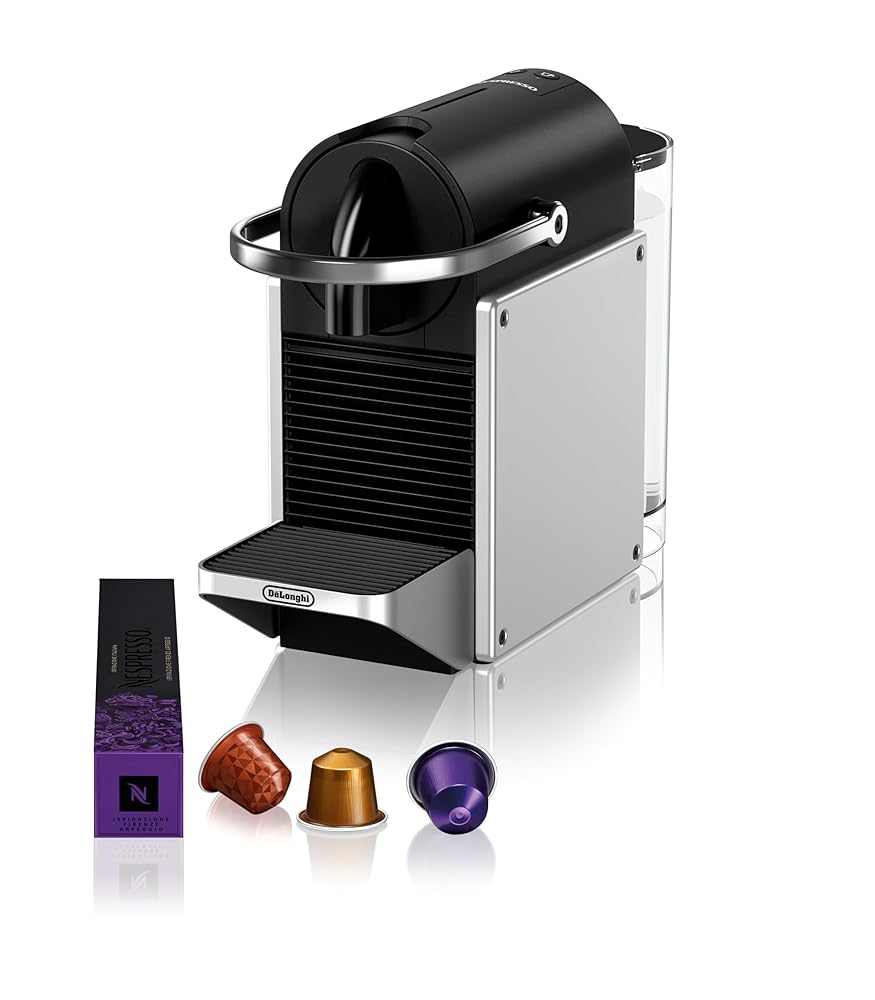 Nespresso De'Longhi Pixie Kahvikone, Hopea/Musta Nespresso De'Longhi Pixie Kahvikone, Hopea/Musta