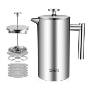 OZAVO 1L Stainless Steel French Press