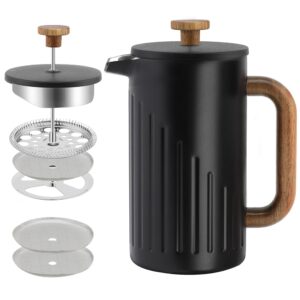 Rorence 1 L French Press - Teräs, Puukahva