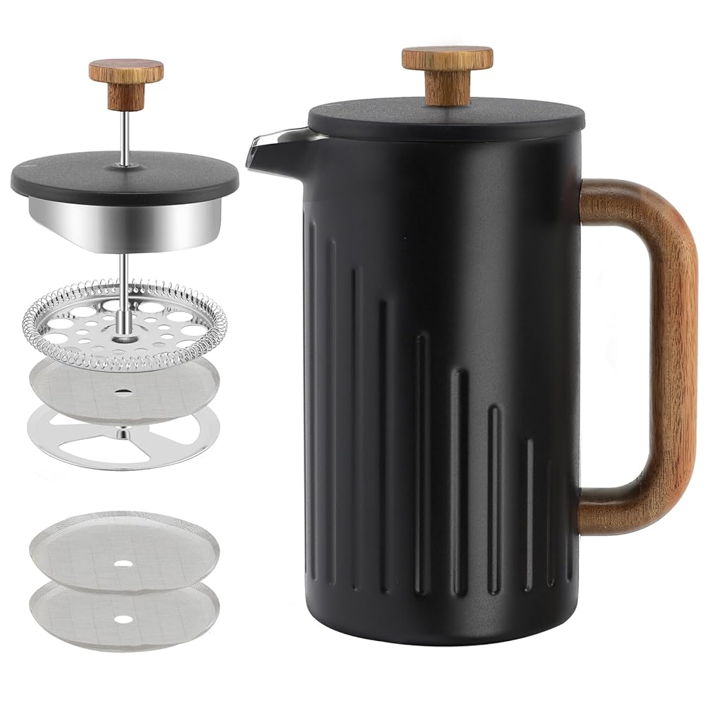 Rorence 1 L French Press - Teräs, Puukahva Rorence 1 L French Press - Teräs, Puukahva